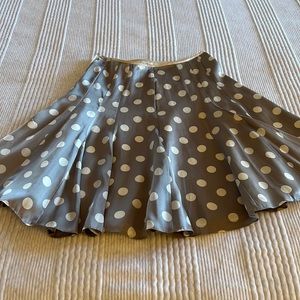 Silk gray and white polka dot skirt size 0 black house white market